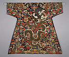 Velvet Textile for a Dragon Robe, Silk velvet with weft patterning in silk, metallic thread, and feather thread, China