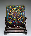 Desk Screen with Stylized Floral Design, Cloisonné enamel, China