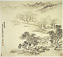 Landscapes after old masters, leaves a, o, p by Wang Hui (Chinese, 1632–1717), Album of sixteen leaves; ink and color on paper, China
