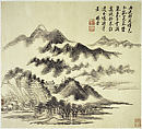 Landscapes after old masters, leaves a, o, p by Wang Hui (Chinese, 1632–1717), Album of sixteen leaves; ink and color on paper, China