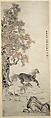 Two Horses, Unidentified, Hanging scroll; ink and color on paper, China