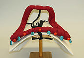 Ensemble, (a–c, e, f) silk, cotton, wool
(d) cotton, wool, clay, Tibet
