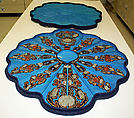 Collar, (a) Silk, metal, stone, enamel, feathers
(b) Paper, silk, China