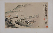 Landscapes Depicting Poems of Huang Yanlü, Shitao (Zhu Ruoji) (Chinese, 1642–1707), 12 leaves from an album of 22; ink and color on paper, China