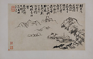 Landscapes Depicting Poems of Huang Yanlü, Shitao (Zhu Ruoji) (Chinese, 1642–1707), 12 leaves from an album of 22; ink and color on paper, China