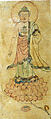 Standing Buddha, Polychrome woodblock print; ink and color on paper, China