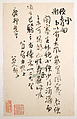 Letters to Fang Shiguan, Bada Shanren (Zhu Da) (Chinese, 1626–1705), Album of ten leaves; ink on patterned and plain paper, China