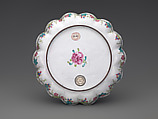Dish with auspicious flowers and fruits, Painted enamel on copper alloy, China