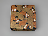 Writing box (Suzuribako) with Ginkgo Leaves, Murose Kazumi (Japanese, born 1950), Lacquered wood with gold and silver togidashimaki-e, hiramaki-e and mother-of-pearl inlay, Japan