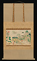 Scene from The Illustrated Legends of Jin’ōji Temple, Fragment of a handscroll mounted as a hanging scroll; ink and color on paper, Japan