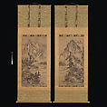 Landscapes of the Four Seasons, Keison (Japanese, active mid-16th century), Pair of hanging scrolls; ink on paper, Japan
