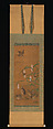Quail, Sparrows, and Millet, Hanging scroll; ink and color on silk, Japan