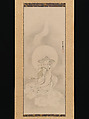 Jizō Bosatsu Playing a Flute, Kano Tan'yū (Japanese, 1602–1674), Hanging scroll; ink and color on paper, Japan
