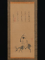 The Chinese Poet Pan Lang on a Donkey, Kano Kōya (Japanese, died 1673), Hanging scroll; ink on paper, Japan