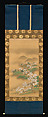 Nunobiki Waterfall, Mount Yoshino, and Tatsuta River, Kano Tsunenobu (Japanese, 1636–1713), Triptych of hanging scrolls; ink and color on silk, Japan