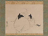 Hotei, Ogata Kōrin (Japanese, 1658–1716), Hanging scroll; ink on paper, Japan