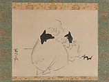 Hotei, Ogata Kōrin (Japanese, 1658–1716), Hanging scroll; ink on paper, Japan