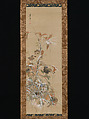 Flowers and Birds of the Four Seasons, Ikeda Koson (Japanese, 1803–1868), Pair of hanging scrolls; ink, color, and gold on silk, Japan