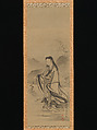 Kiku Jidō (Chrysanthemum Boy), Tsukioka Sessai (Japanese, 1761–1839), Hanging scroll; ink on silk, Japan