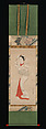 Standing Woman, Ryūkadō (Japanese, active 1740s), Hanging scroll; ink and color on paper, Japan