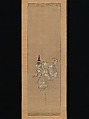 The Auspicious Noh Dance "Okina", Toriyama Sekien (Japanese, 1712–1788), Triptych of hanging scrolls; ink, color, and gold on paper, Japan