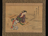 Enjoying the Cool Breeze, Kaseki (Japanese, active 18th century), Hanging scroll; ink and color on silk, Japan