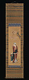 Woman and Child under a Cherry Tree, Utagawa Toyohiro (Japanese, 1763–1828), Hanging scroll; ink and color on silk, Japan