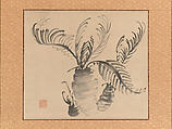 Cycad, Ike Taiga (Japanese, 1723–1776), Hanging scroll; ink on paper, Japan
