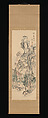 Fantastic Rocks with Cascading Waterfall; Fishing Boats by a Lake Hamlet, Aiseki (Japanese, active first half of the 19th century), Pair of hanging scrolls; ink and color on paper, Japan