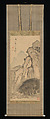 Landscape with Waterfall, Kameda Bōsai (Japanese, 1752–1826), Hanging scroll; ink and color on silk, Japan