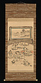 The Eight Immortals of the Wine Cup, Tani Bunchō (Japanese, 1763–1840), Hanging scroll; ink and color on silk, Japan