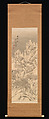 Travellers in Cold Mountains, Hine Taizan (Japanese, 1813–1869), Hanging scroll; ink and color on silk, Japan