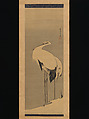 Two Cranes, Itō Jakuchū (Japanese, 1716–1800), Hanging scroll; ink on silk, Japan