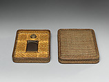 Inkstone Box (Suzuribako) and Document Box (Ryōshibako), Iizuka Hōsai II (Japanese, 1872–1934), Timber bamboo, rattan, lacquer, and gold powder, Japan
