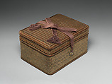 Inkstone Box (Suzuribako) and Document Box (Ryōshibako), Iizuka Hōsai II (Japanese, 1872–1934), Timber bamboo, rattan, lacquer, and gold powder, Japan