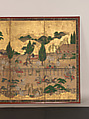 Horse Racing at Kamo Shrine, Pair of six-panel folding screens; ink, color, gold and gold leaf on paper, Japan