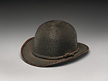 Bowler Hat, Hayakawa Shōkosai I (Japanese, 1815–1897), Timber bamboo, rattan, and brocaded silk, Japan