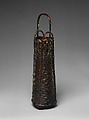 Soaring Cliff Flower Basket (Hanakago), Suzuki Gengensai (Japanese, 1891–1950), Dark purple-black smoked timber bamboo and rattan, Japan