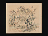 Landscapes of the Four Seasons, Takaku Aigai (Japanese, 1796–1843), Album with twelve leaves; ink and color on paper, Japan
