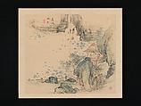 Landscapes of the Four Seasons, Takaku Aigai (Japanese, 1796–1843), Album with twelve leaves; ink and color on paper, Japan