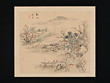 Landscapes of the Four Seasons, Takaku Aigai (Japanese, 1796–1843), Album with twelve leaves; ink and color on paper, Japan