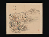 Landscapes of the Four Seasons, Takaku Aigai (Japanese, 1796–1843), Album with twelve leaves; ink and color on paper, Japan