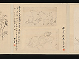 Album of Fifty-four Sketches, Watanabe Kazan (Japanese, died 1841), Album of fifty-four sketches; ink and color on paper, Japan