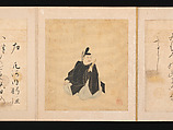Portraits and Poems of the Thirty-six Poetic Immortals, Sumiyoshi Gukei (Japanese, 1631–1705), Album of thirty-six paintings and thirty-six poems; ink, color and gold on silk and paper, Japan