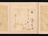 Portraits and Poems of the Thirty-six Poetic Immortals, Sumiyoshi Gukei (Japanese, 1631–1705), Album of thirty-six paintings and thirty-six poems; ink, color and gold on silk and paper, Japan