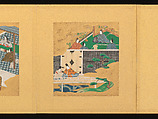 Scenes from The Tale of Genji, Tosa School, Pair of albums (accordion fold) with 
54 illustrations; ink, color and gold on paper, Japan