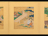 Scenes from The Tale of Genji, Tosa School, Pair of albums (accordion fold) with 
54 illustrations; ink, color and gold on paper, Japan