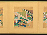 Scenes from The Tale of Genji, Tosa School, Pair of albums (accordion fold) with 
54 illustrations; ink, color and gold on paper, Japan