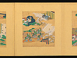 Scenes from The Tale of Genji, Tosa School, Pair of albums (accordion fold) with 
54 illustrations; ink, color and gold on paper, Japan