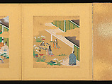 Scenes from The Tale of Genji, Tosa School, Pair of albums (accordion fold) with 
54 illustrations; ink, color and gold on paper, Japan